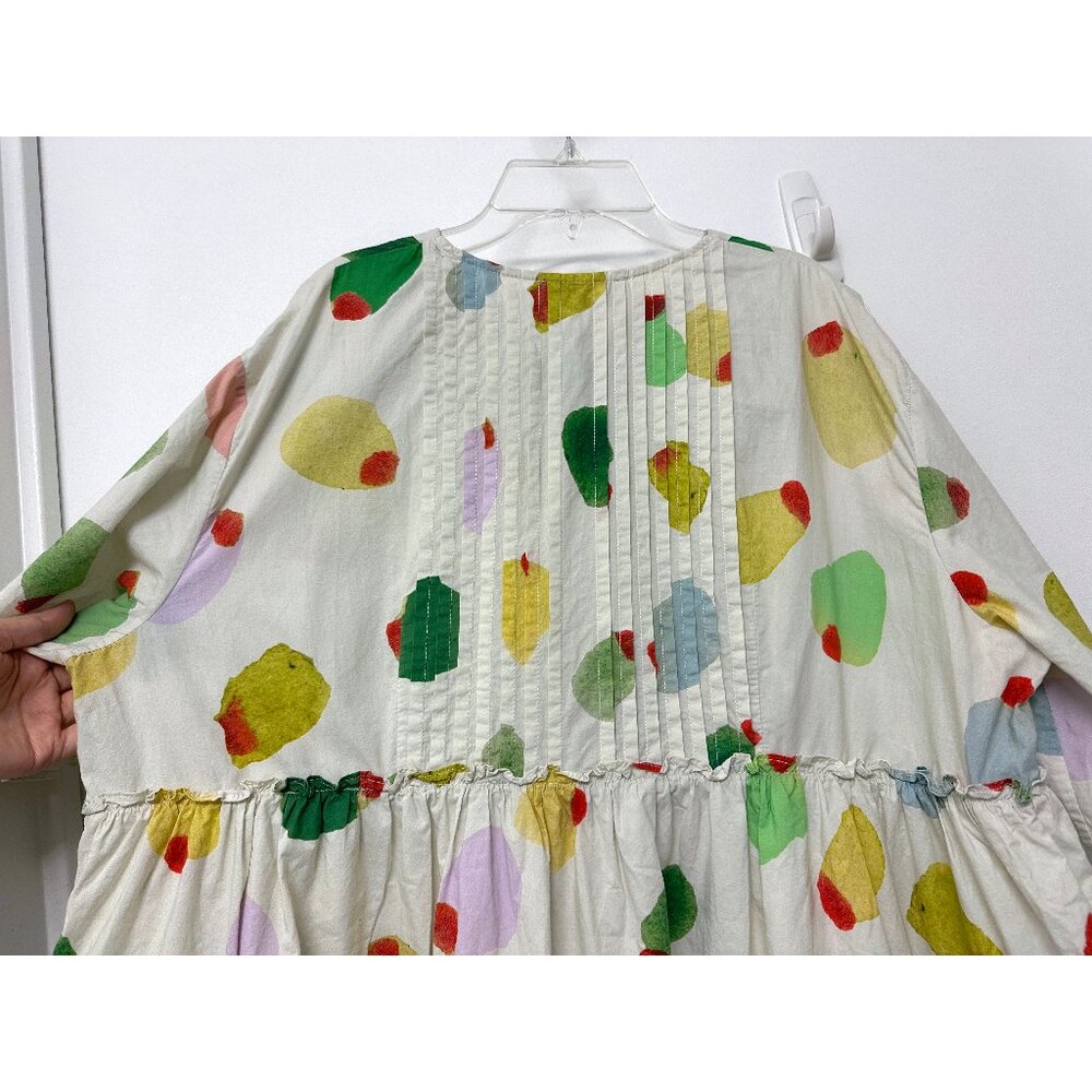 Rachel Antonoff Filthy Martini Olive Print Howard Babydoll Mini Dress L - Picture 11 of 15